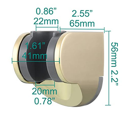 Adjustable Shower Head Holder Wall Mount Handheld Shower Bracket Plastic for Bathroom, Zirconium Gold, ST01J1 - style: Zirconium Gold
