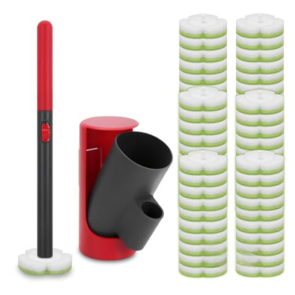Disposable Toilet Brush Cleaning System with Wand Cleaner Refills,Toilet Cleaning Stick,Wall Mounted Toilet Wand Kit,60 Disposable Toilet Bowl Brush for Sink Bathtub Wash Basin (Green)