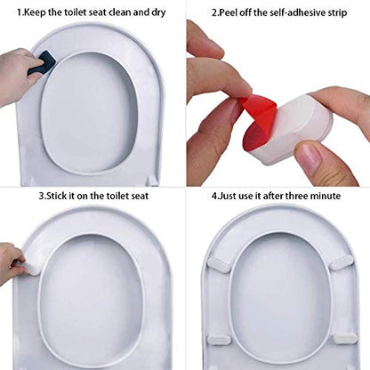 Toilet Seat Bumper for Bidet Attachment with Strong Adhesive White 4PACK