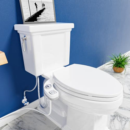 Hot and Cold Bidet, Warm Water Bidet Attachment for Toliet, Non-Electric Warm Bidet with Adjustable Water Pressure, Dual nozzle Rear and Feminine Wash - Self cleaning (Silver) - style: Silver