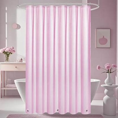 Seenus Dreamy Pink Glitter PEVA Shower Curtain Extra Long 78 Length, Waterproof Plastic Sparkle Shower Curtain Liner with 3 Large Magnets, 72x78 Inch Shimmery Rose Pink Bathroom Shower Curtain - color: Glitter Pink, size: 72"W x 78"L (Pack of 1)
