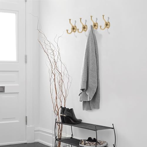 1 Pack 4-1/2 Inch Zinc Alloy Champagne Bronze Towel Hooks | Solid Metal | Wall Mount | Robe Hooks | Coat Hooks | For Bathroom, Shower, Bedroom, Entryway | Bathroom Hardware Accessories - color: Champagne Bronze
