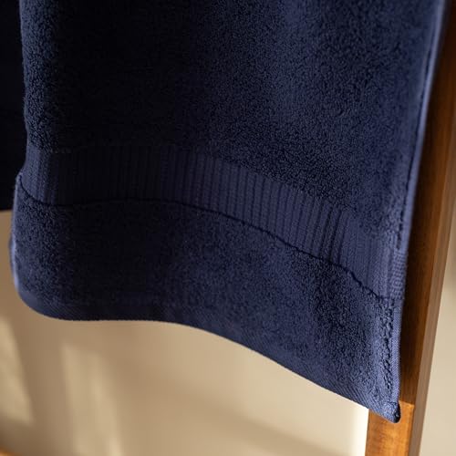 SALBAKOS - Luxury 6 Piece Towel Set, 100% Turkish Cotton, Quick Drying, Highly Absorbent & Comfy, Includes 2 Bath Towels, 2 Hand Towels & 2 Washcloths | (Navy) - color: Navy, size: 6 Piece Towel Set