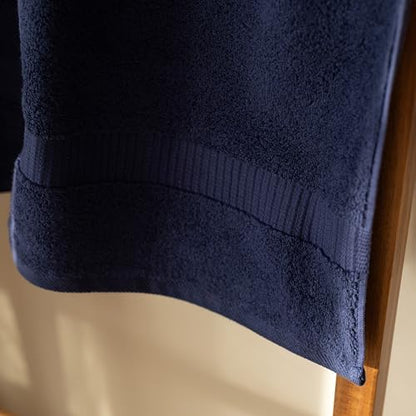 SALBAKOS - Luxury 6 Piece Towel Set, 100% Turkish Cotton, Quick Drying, Highly Absorbent & Comfy, Includes 2 Bath Towels, 2 Hand Towels & 2 Washcloths | (Navy) - color: Navy, size: 6 Piece Towel Set