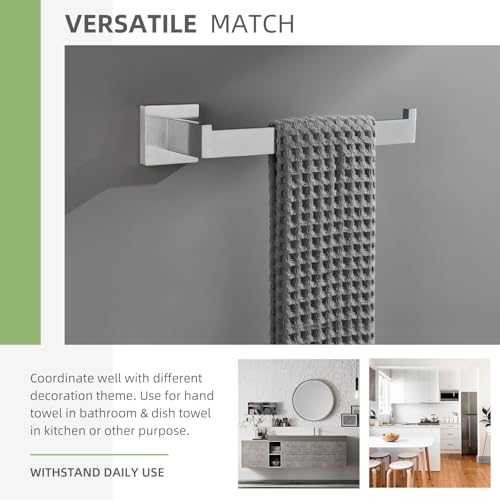 Angle Simple Brushed Nickel Hand Towel Holder, 10.24-in Bathroom Towel Bar | Sturdy SUS304 Stainless Steel, Square Hanger with Open Arm, Space Saving Home Decor, Screws Mounted - color: Brushed Nickel