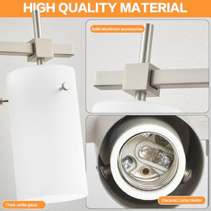 SOLFART Brushed Nickel Bathroom Light Fixtures, 3-Light Modern Vanity Light Over Mirror, Wall Sconces with Milky White Frosted Glass Shades, E26 Socket (Bulbs Not Included) - color: Brushed Nickel-Milky Globe, size: 3 Lights