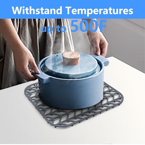Sink Protectors for Kitchen Sink 12.25"X11.5"x2 Silicone Sink Mat | Various sizes and styles,Protector for sinks and dish,Withstand to 500F,Food-grade silicone ,raised feet,Dishwasher Washing - size: 12.25"x11.5" x2