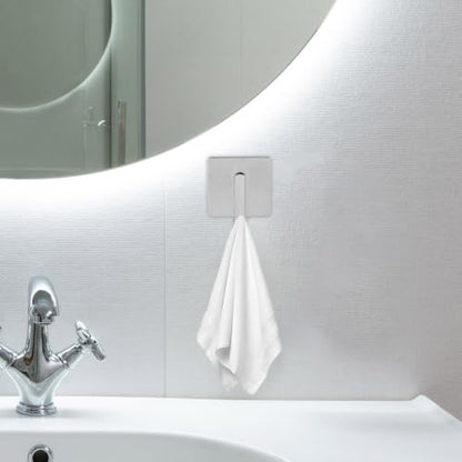 KALLORY Stainless Steel Adhesive Wall Hooks for Hanging Heavy Duty Towels and Clothes Punch-Free Strong Self-Adhesive Hooks for Bathroom and Kitchen