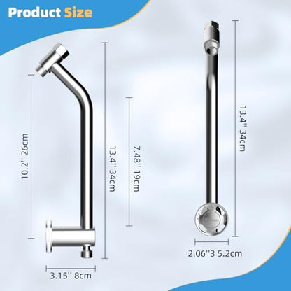Hibbent All Metal 4 Way Shower Diverter with Showerhead Holder, Chrome | Easy Reach Diverter Valve with Pause Mode, 13.5" Stainless Steel Slide Bar, 4-Setting Replacement for Handheld & Fixed Shower - color: Chrome