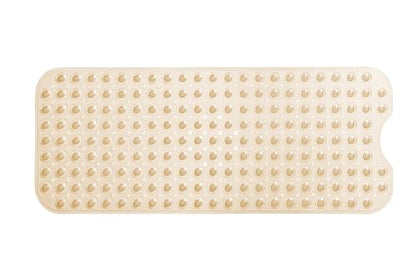 Extra-Long Non-Slip Bathtub & Shower Mat 39”x16” (Smooth/Non-Textured Tubs Only) Safe, Clean, Machine-Washable, Superior Grip&Drainage, Vinyl, Transparent Light Brown - color: Transparent Light Brown, size: 39" x 16" (Rectangular)