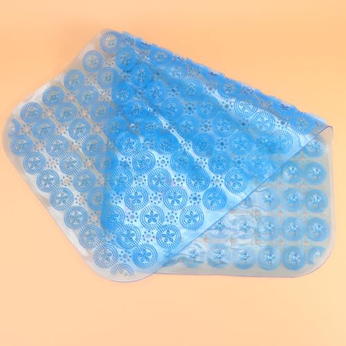 Balacoo PVC Bubbles Suction Bath Non-Slip Strong Cups with Mat Massage Blue for Safe Shower Tub Bathroom Bathing