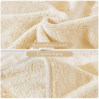 Xinrjojo Single Microfiber Bath Towel Bathroom Set Quick Dry Towels Super Soft Plush Highly Absorbent No Fading–Cream - color: Cream