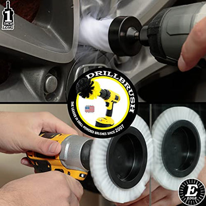 3 Pack Drill Brush Power Scrubber Cleaning Brush - Car Detailing Kit | Soft White Drill Brush Set - Cleaning Drill Brush Set for crevices and Hard to get to Areas - Power Scrubbing Brush for Drill - color: White