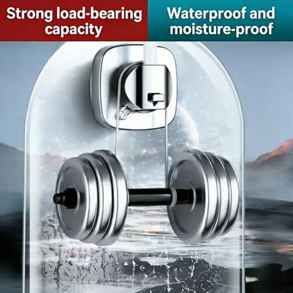360° Swivel Shower Head Holder with Strong Suction Cup, Adjustable No Drill | Tool-free install in seconds, bathroom wall mount handheld shower bracket, removable, waterproof, 10kg built-in storage hook - color: Gray