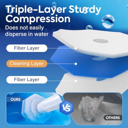 50 Pcs Disposable Toilet Cleaner Refill Pads, Universal Toilet Bowl Brush Replacement Heads, Durable Deep Cleaning Refills, Fresh Scent Bathroom Cleaning Supplies - size: 1 Count (Pack of 50)