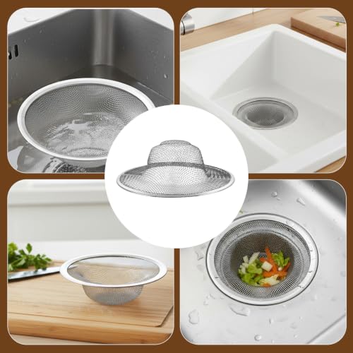 40 Pcs Mesh Sink Strainer, 4.5" Diameter Stainless Steel Slop Basket Filter Trap Metal Durable Kitchen Sink Drain Strainer with Large Wide Rim for The Sinks in Kitchen Bathroom Shower Drain