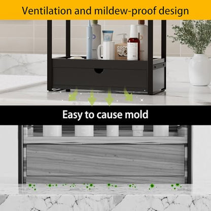 Boulphia 2-Tier Bathroom Organizer (Black - New) - color: Black - New