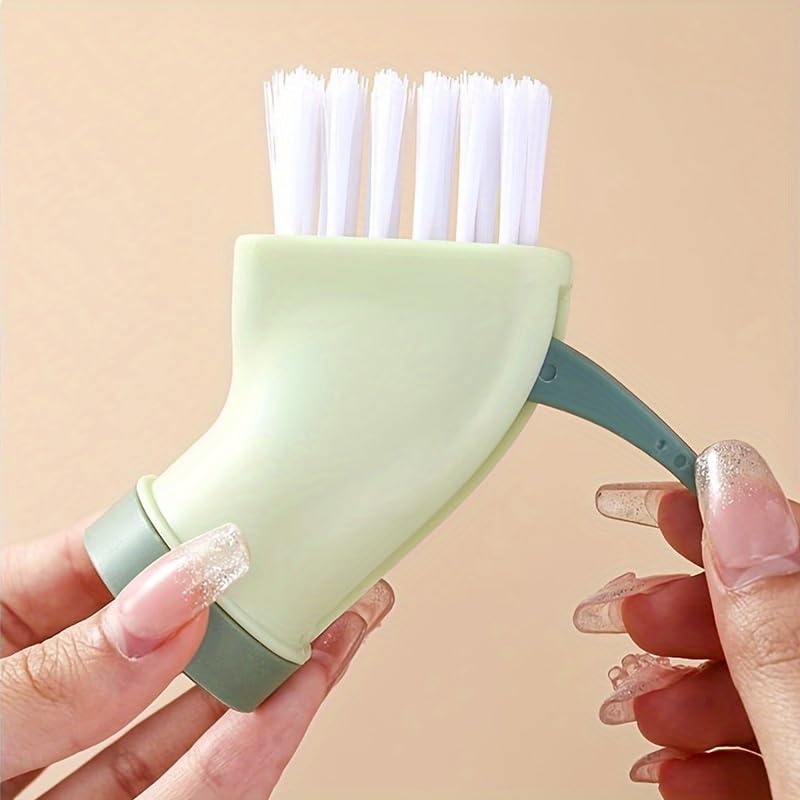 2PCS Extendable Crevice Brush Converts to Bottle Handle for Wet Or Dry Cleaning Multi Purpose Tool for Bathroom Tile Grout Window Sills and Tight Spaces