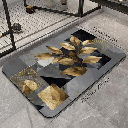 Modern Gray Bathroom Rugs Mat, Super Absorbent Quick Drying Floor Mat for Bathroom Entryway 17"x30" - color: Modern Gray