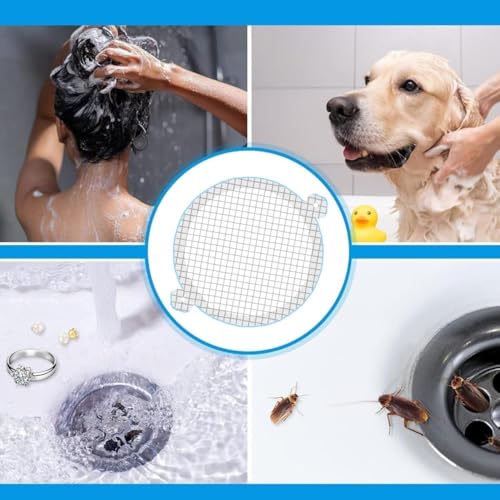 35 Pack Hair Catcher Shower Drain Disposable Mesh Stickers (Round)