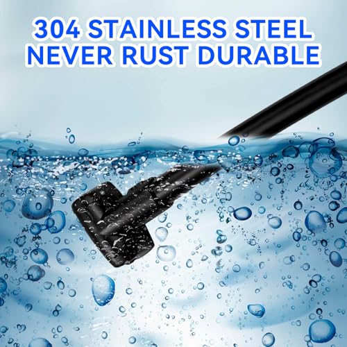 Black Curved Shower Curtain Rod Round Shower Rod Adjustable 33-78 In Stainless Steel Rustproof Bowed Shower Curtain Rods for Bathroom Bathtub Stall Rounded Curved Shower Rod Bar Need to Drill