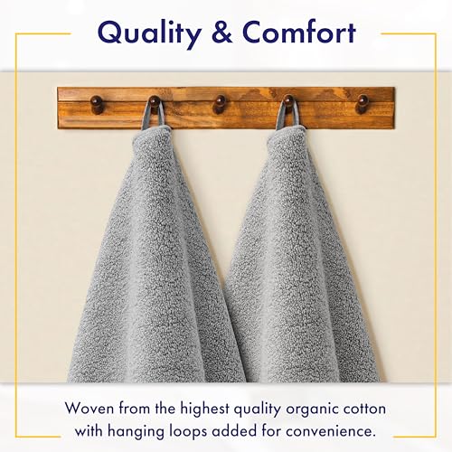 100% Organic Luxury Bath Sheets - GOTS Certified - Extra Large 35x70 Inches (Pack of 2) Zero-Twist, Long-Staple Cotton Bath Sheet Set (Pewter Grey) - color: Pewter, size: 2pc Bath Sheets