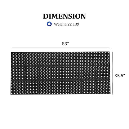 ROVSUN Rubber Floor Mat with Holes, 3x7 FT Hollow Large Mat Roll, Anti-Fatigue/Non-Slip Drainage Mat, for Industrial Kitchen Restaurant Bar Bathroom, Indoor/Outdoor Cushion - size: 36x83 in.(3x7 ft)