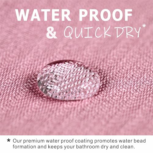 Pink Shower Curtain for Bathroom: Water Repellent Quick Dry - 72"Lx72"W | Striped Textured Linen Style Polyester Fabric Bath Curtain, Solid Simple Elegant Lightweight, Machine Washable, Semi-Sheer - color: Blush Pink, size: 72"W x 72"L (Pack of 1)