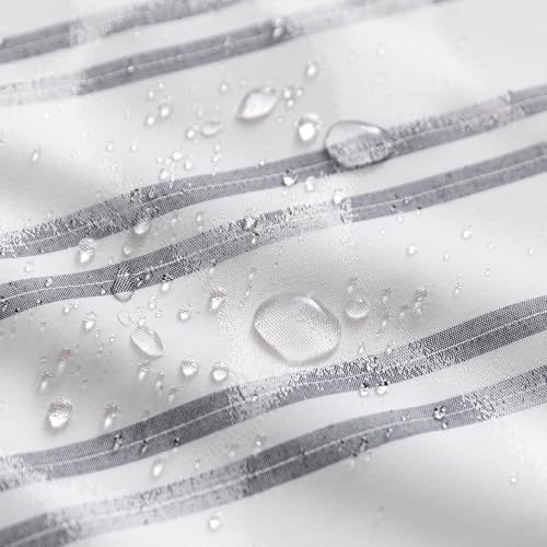 Amazon Basics Geometric Jacquard Fabric Shower Curtain for Bathroom, Lightweight, Waterproof and Washable, 72" W x 78" L, Grey Striped - size: 72"W x 78"L (Pack of 1)