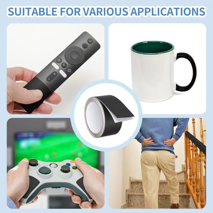 PATIKIL 2 Inch x 10 Feet Non-Slip Grip Tape, Waterproof Non-Abrasive Traction Tape Self-Adhesive Cushion Pad Strips for Handrails Game Controllers Ovens- 1 Roll (Black) - color: Black, size: 2 Inch x 10 Feet