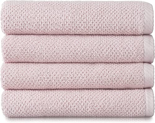 Simpli-Magic 79457 Popcorn Textured Bath Towels, 4 Pack, Pink - color: Pink