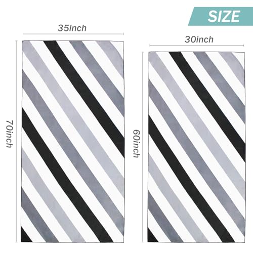 Whale Flotilla 6 Pack Quick Dry Beach Towels Oversized (35"x70"), Microfiber Sand-Free Beach Towel Set, Extra Large Compact Pool Travel Accessories, Navy/Black/Summer/Aqua/Blue/Purple - color: Navy/ Black/ Summer/ Aqua/ Blue/Purple, size: 70.00" x 35.00"