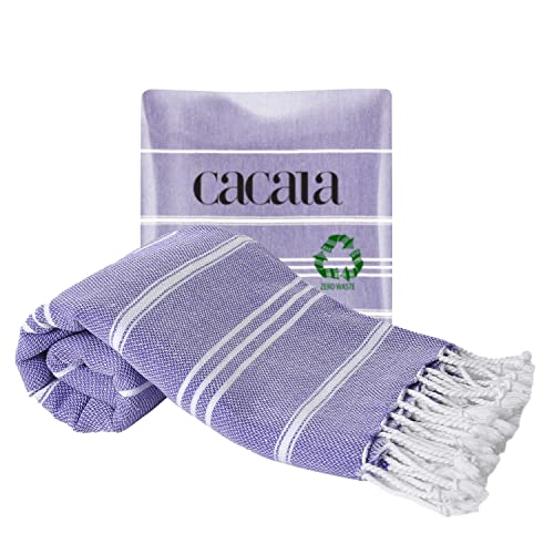 Cacala 100% Turkish Cotton Kitchen Tea Towels, Highly Absorbent Luxury Soft Quick Drying Dish Towel with Hanging Loop for Gym, Yoga, Bath, Sports, Cleaning and Kitchen (23 x 36), Dark Purple - color: Dark Purple