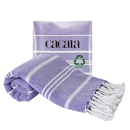 Cacala 100% Turkish Cotton Kitchen Tea Towels, Highly Absorbent Luxury Soft Quick Drying Dish Towel with Hanging Loop for Gym, Yoga, Bath, Sports, Cleaning and Kitchen (23 x 36), Dark Purple - color: Dark Purple
