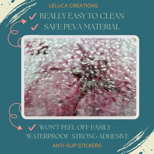 Handmade NON SLIP BATHTUB STICKERS, 18 PCS Sakura Cherry Blossom Decals, Alternative to Shower Mat, Waterproof Adhesives, Anti Slip Shower Stickers, Tubs, Stairs - Safety Tub Non Slip Stickers