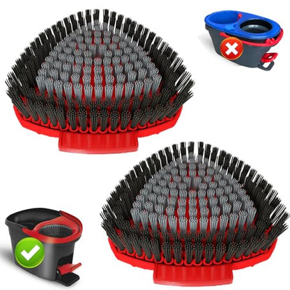 2 Pack Upgrade Scrub Brush Replace Heads Compatible with O Cedar EasyWring 1 Tank Spin Mop,Mop Replacement Scrubber Head Brush,Floor Cleaning Brush,More Layers of Bristles for Bathroom, Deck, Kitchen - color: Big 2 Pack