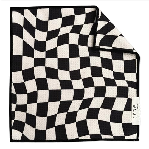 Double-Sided Microfiber Washcloths, Charstir | Super Absorbent Lint-Free Fast Drying, Durable & Soft For Cleaning Dishes Cars & More Kitchen Washcloths Microfiber Cloth Set - color: Chars