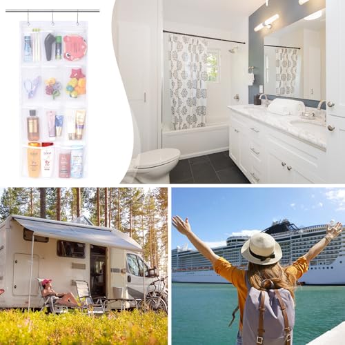 Lifewit Mesh Shower Caddy, 11 Pockets Hanging Bathroom Organizer, 1 Pack | 17" x 34", Attached 3 Hooks, Quick-Dry, Portable, Cruise Essentials, Idea for Toiletry, RVing, Travel, Camping - size: 17" × 34"