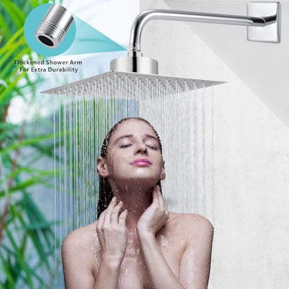 Shower Arm with 3.5" Flange, 15 Inch Wall Mount Replacement Shower Head Arm For Fixed Shower Heads and Handheld Showerhead, Chrome - color: Chrome, style: 15 Inch