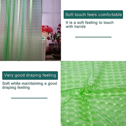 EVA Green Shower Curtain Liner,3D Plastic 5G Shower Liners with 12 Rustproof Metal Grommets and Weighted Magnets, Waterproof Duty Shower Curtains for Shower Bathroom 72 x 72 - color: Square-green