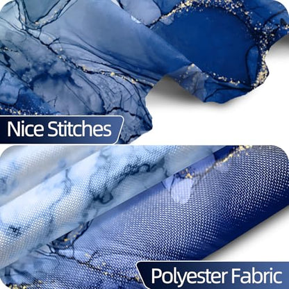 Navy Blue Marble Stall Waterproof Shower Curtain 36x72 inches | RV Small Shower Curtain Set for Bathroom, Abstract Modern, Machine Washable, Easy to Install with Hooks, Ombre White Blue - color: Navy Blue, size: 36"W x 72"L (Pack of 1)