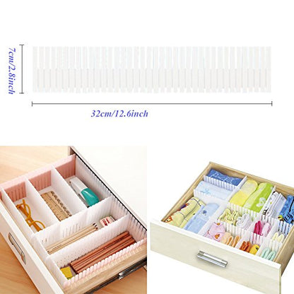 8pcs DIY Plastic Drawer Organizer Adjustable Drawer Dividers for Home Tidy Closet, Socks, Underwear, Office School Supplies, Kitchen Utensil Tools (White) - color: White