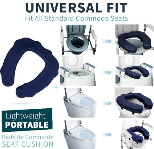 Raised Toilet Seat Cushion – High-Density Foam Booster Pad for Elderly, Seniors, Disabled – Toilet Riser for Standard & Elongated Toilets – Commode Seat Cushion Non-Slip & Easy to Clean (2 inches) - size: 2 inches