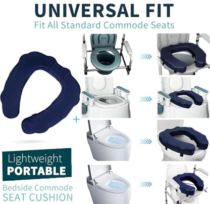 Raised Toilet Seat Cushion – High-Density Foam Booster Pad for Elderly, Seniors, Disabled – Toilet Riser for Standard & Elongated Toilets – Commode Seat Cushion Non-Slip & Easy to Clean (2 inches) - size: 2 inches