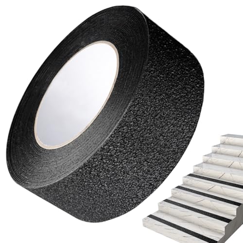 Anti Slip Stair Strips Safety Waterproof Non Skid Stair Treads | Safety Tape for Home, Bathroom, Kitchen, Floor, Outdoor, Public Restroom, Pool, Entrance, Aisle - color: Black Q pattern 2.5cm*5m