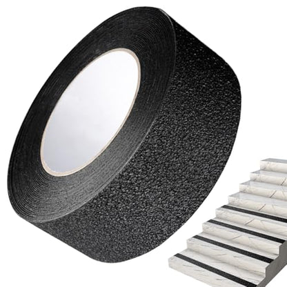Anti Slip Stair Strips Safety Waterproof Non Skid Stair Treads | Safety Tape for Home, Bathroom, Kitchen, Floor, Outdoor, Public Restroom, Pool, Entrance, Aisle - color: Black Q pattern 2.5cm*5m
