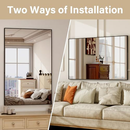 HARRITPURE 20"x30" Rectangle Bathroom Mirror, Gold Vanity Wall Mirror | Aluminum Alloy Frame Wall Mirror, Horizontal or Vertical Wall Mount for Entryway Bedroom Living Room - size: 30"L x 20"W