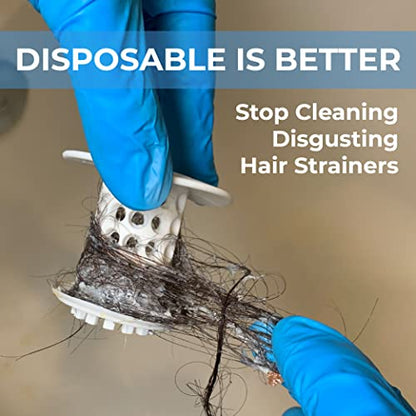 Disposable HairClaw 20 Pack | Bathtub Hair Catcher Strainer Trap for Standard Size 1.75 inch Tub Drain | Eco-Friendly Bioplastic - size: Standard