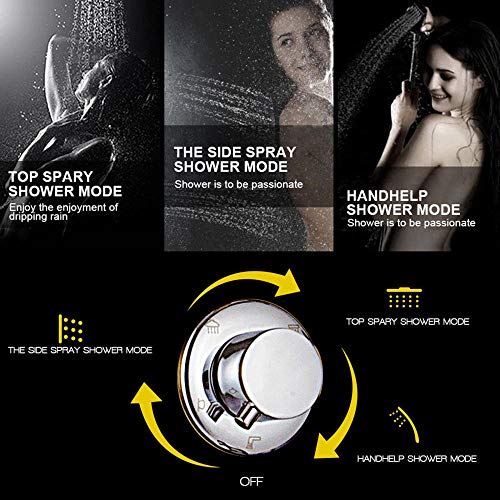 Rainfall Shower Panel Tower Stainless Steel Multi-Function Shower Panel System with Body Massage Jets Tub Resort