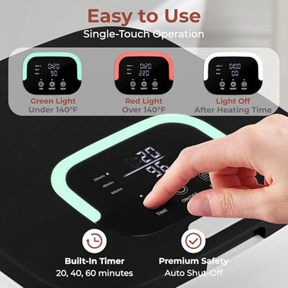 Bucket-23L Capacity Hot Warmer with Timer Function, Fits Up to Two Oversized Towels for Bathroom(Black) - color: Black
